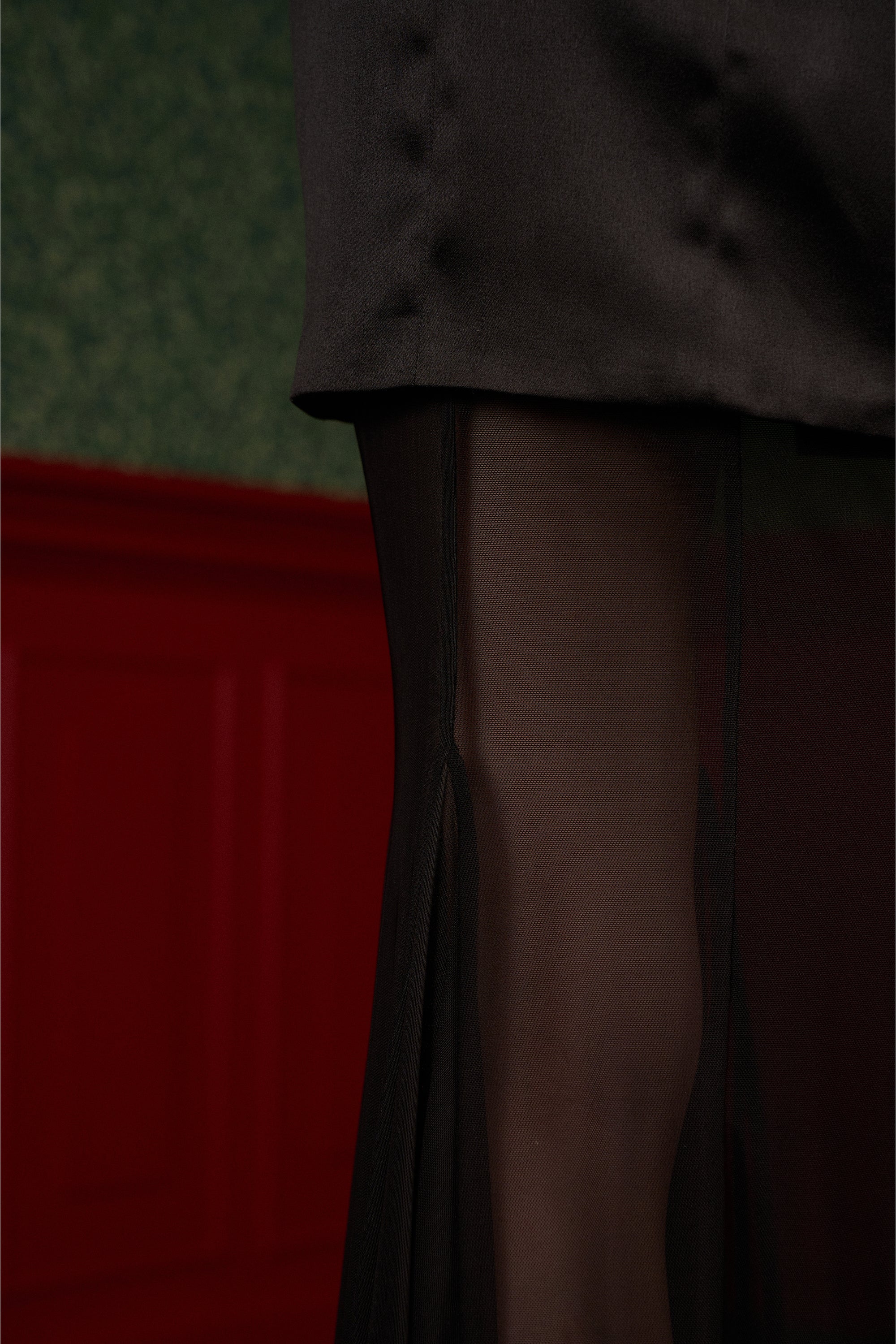 Satin & Sheer Godet Skirt "Queen"