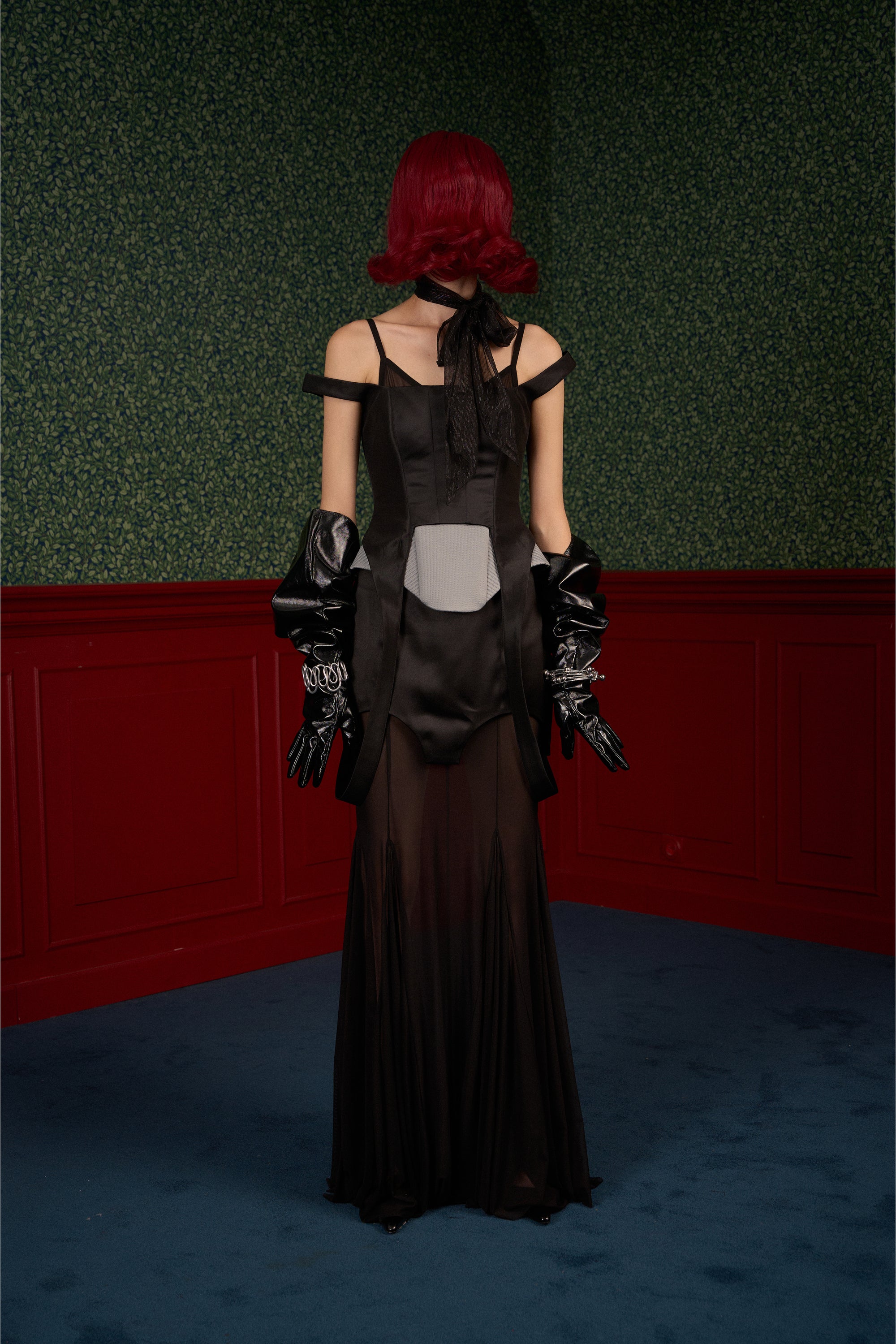 Satin & Sheer Godet Skirt "Queen"