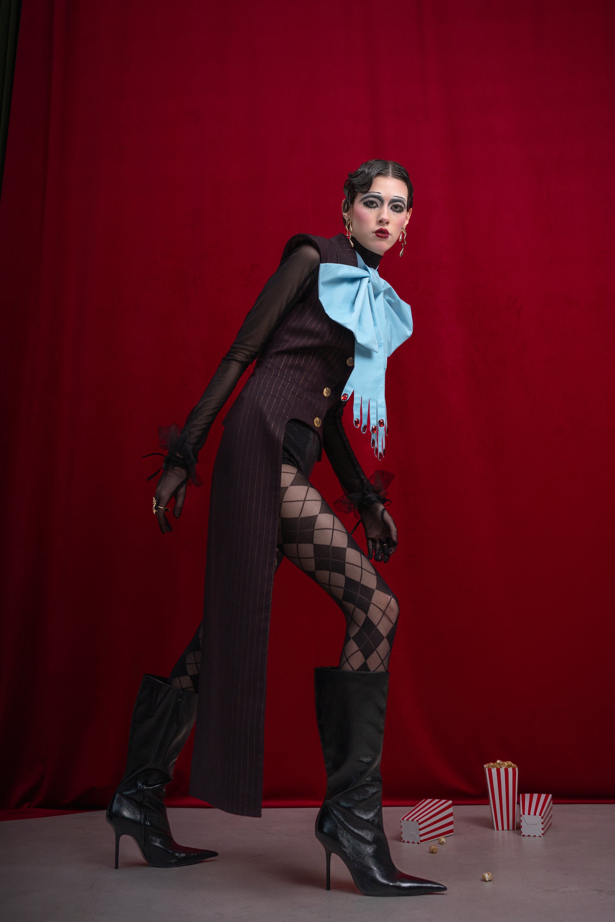 Pinstripe Asymmetric Tailored Vest “Iconic”