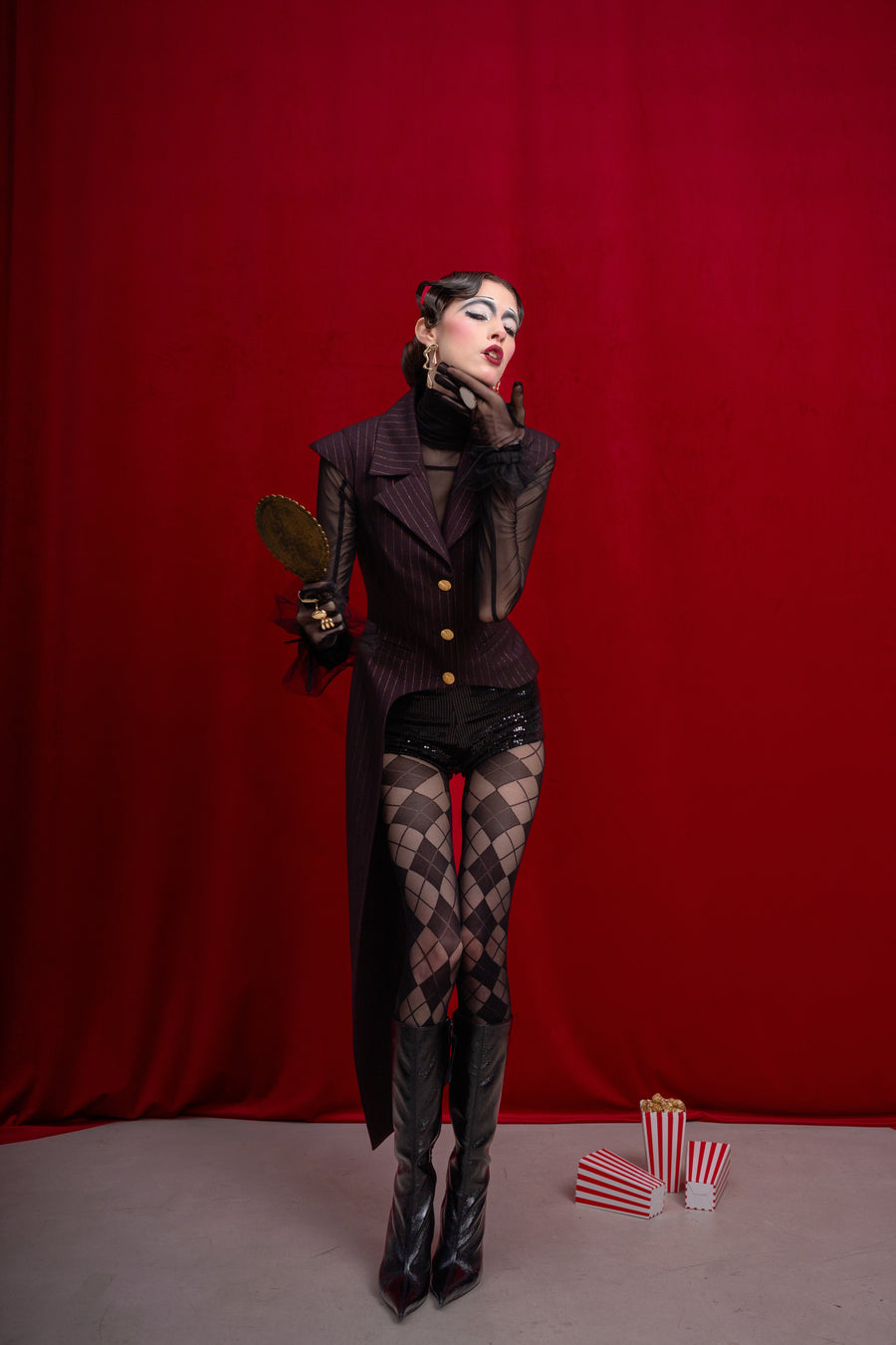 Pinstripe Asymmetric Tailored Vest