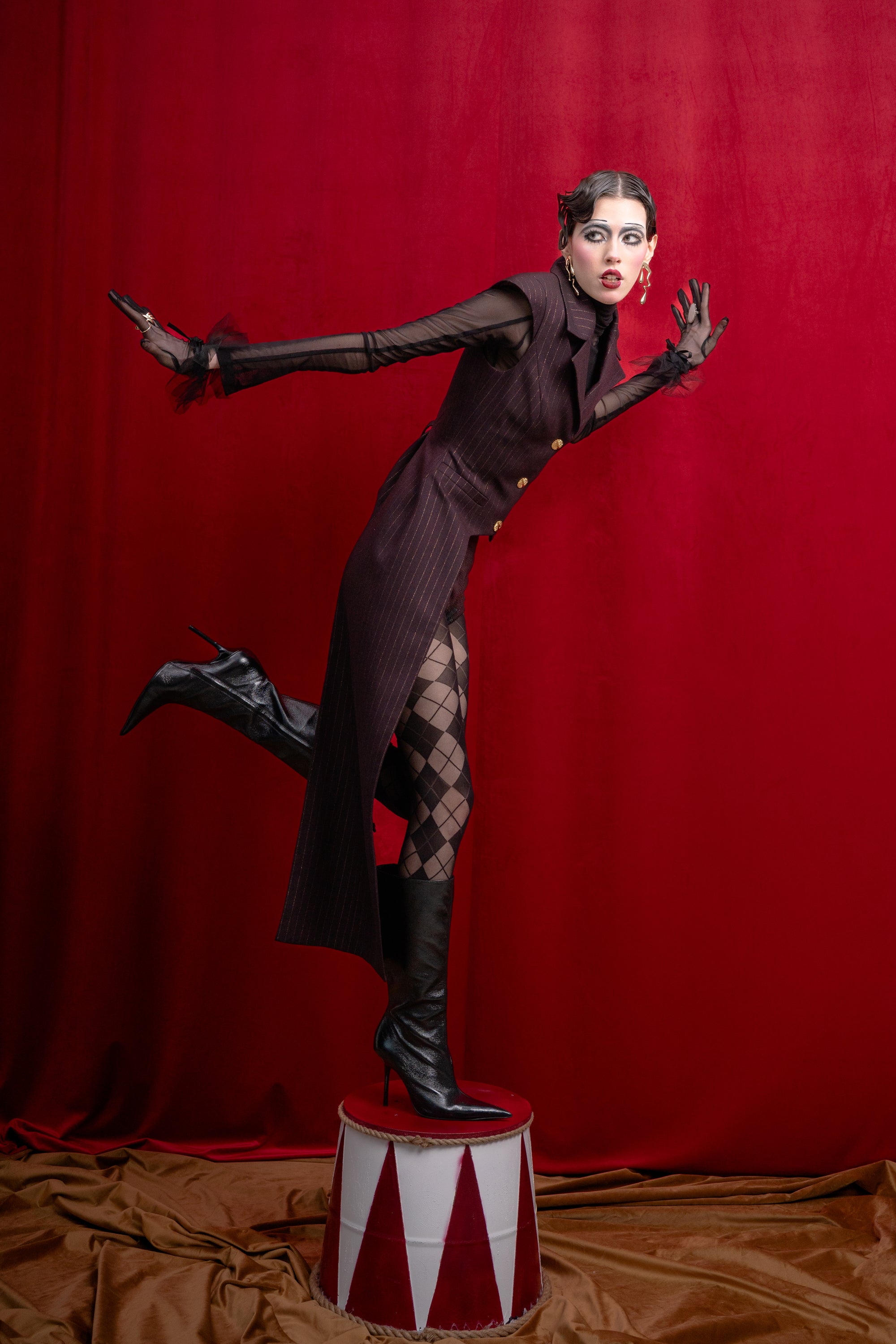 Pinstripe Asymmetric Tailored Vest “Iconic”