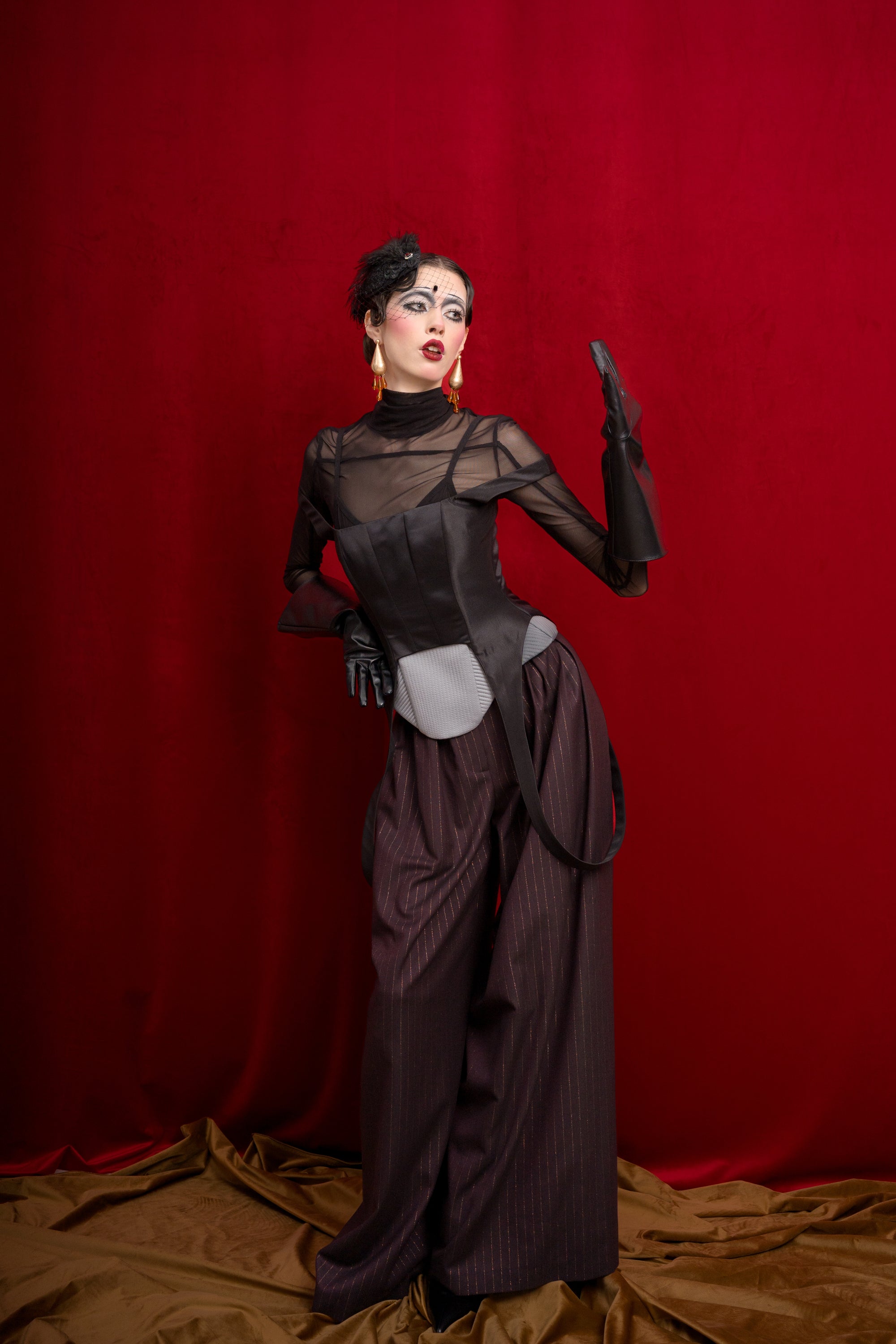 Satin Corset with Double Straps and a Bra-Top Effect “Siren”