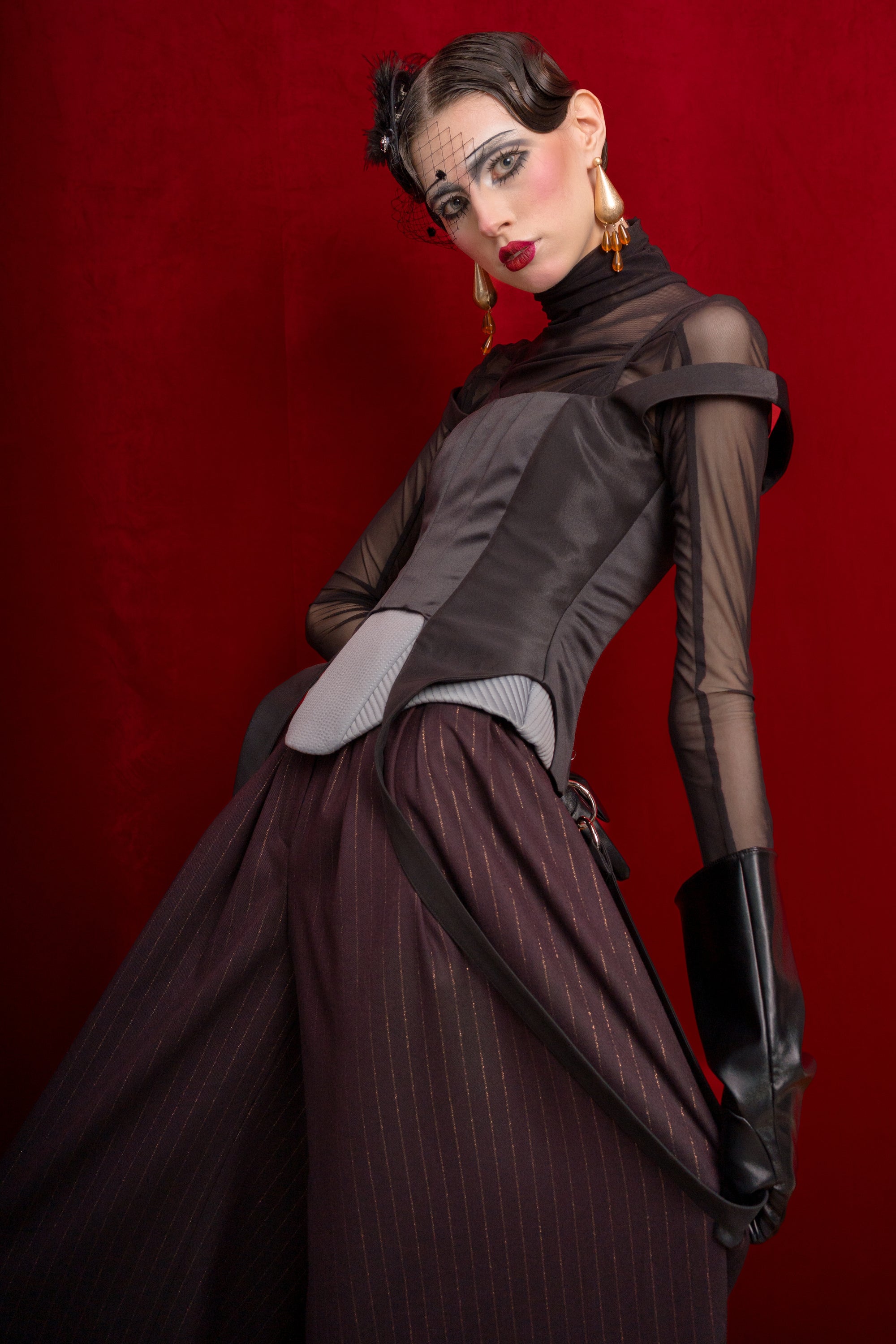 Pinstripe Wide-Leg Suit Pants “Iconic”