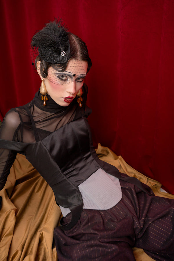 Satin Corset with Double Straps and a Bra-Top Effect “Siren”