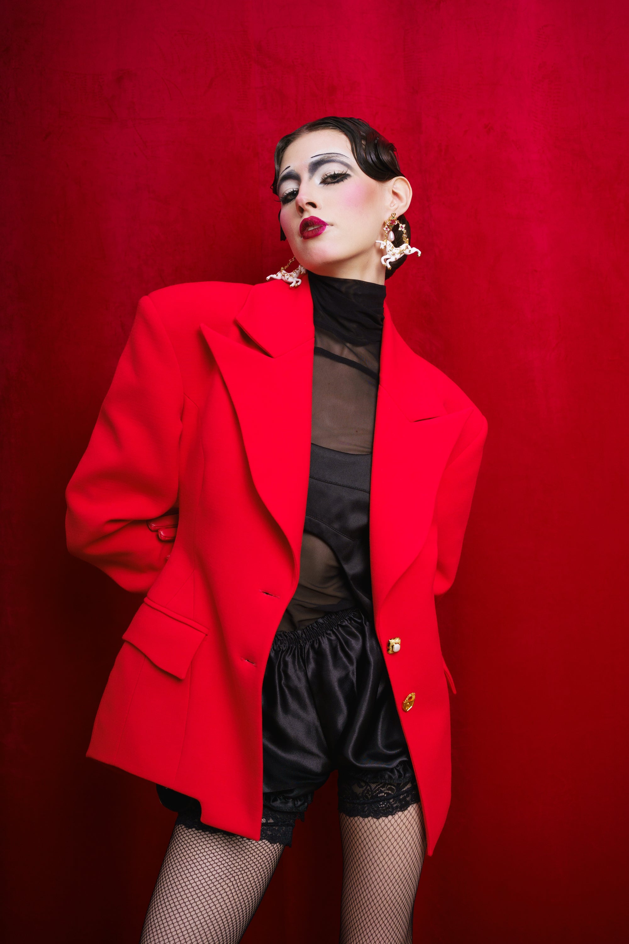 The Queen 2-Piece Set: Turtleneck & Satin Top