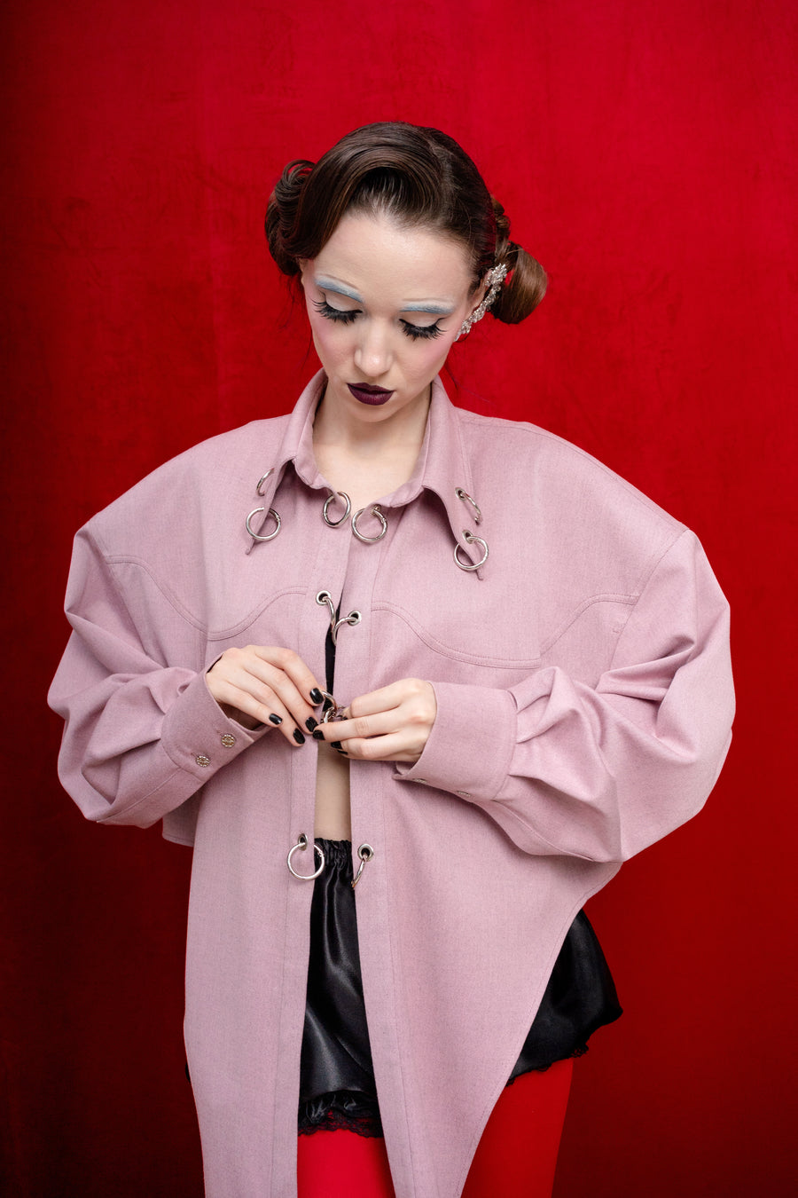 Strong-Shoulder Oversized Shirt