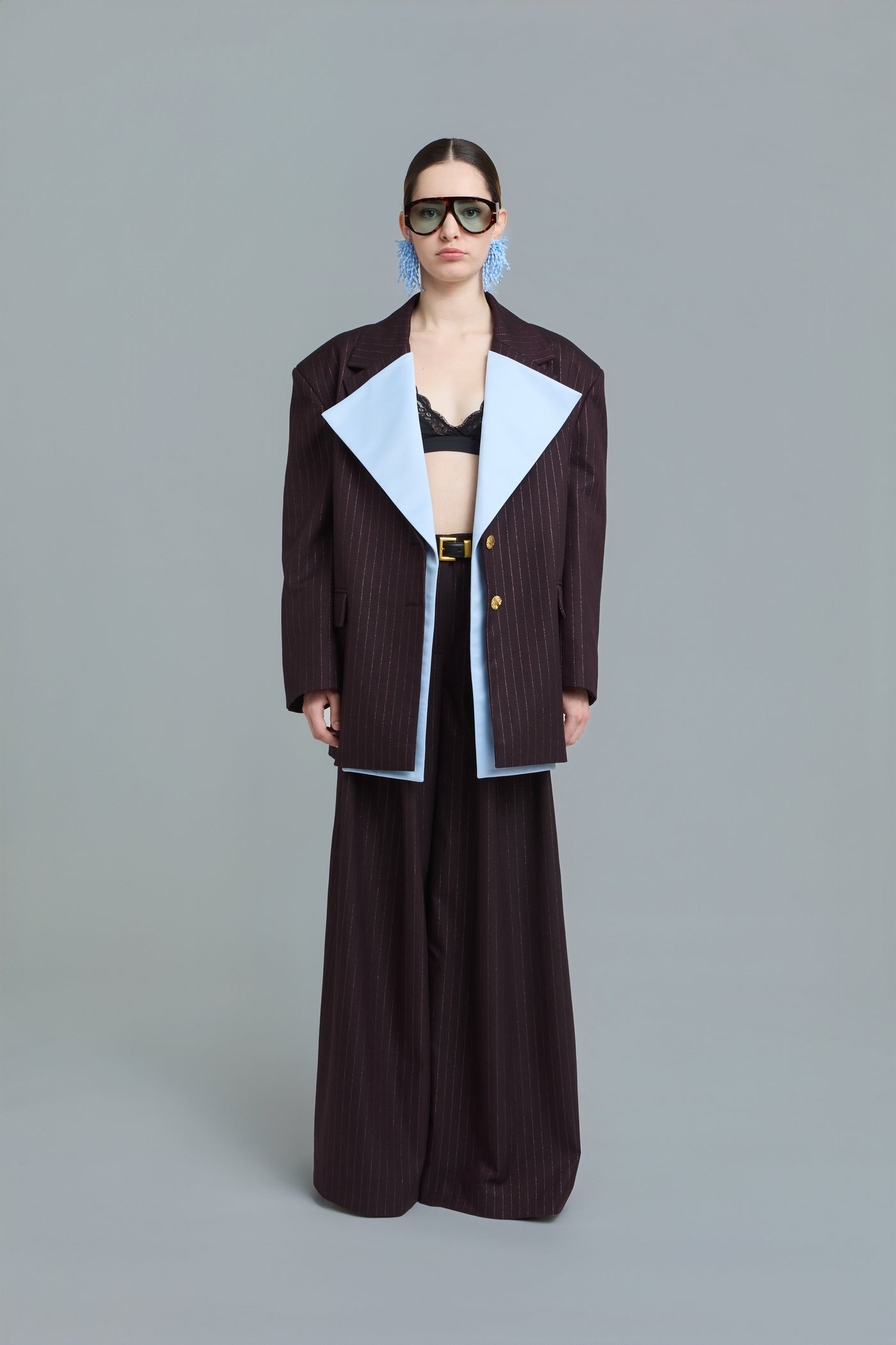 Pinstripe Oversized Blazer by Naked Doll