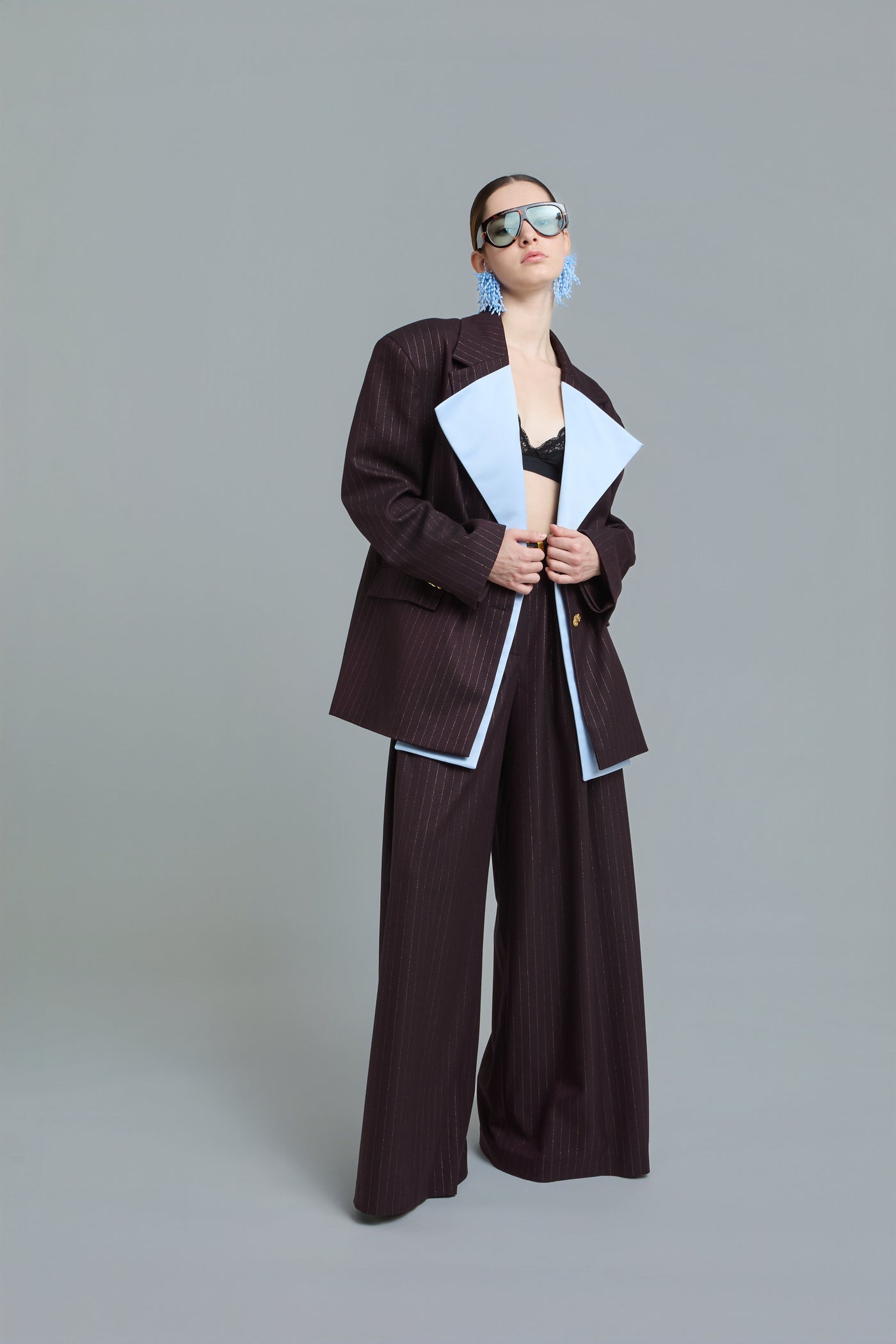 Pinstripe Oversized Blazer