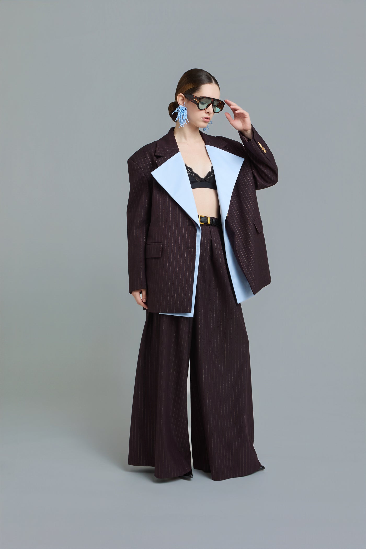 Pinstripe Oversized Blazer