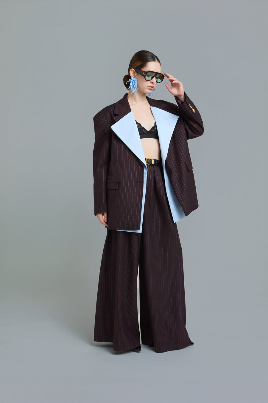 Pinstripe Oversized Blazer