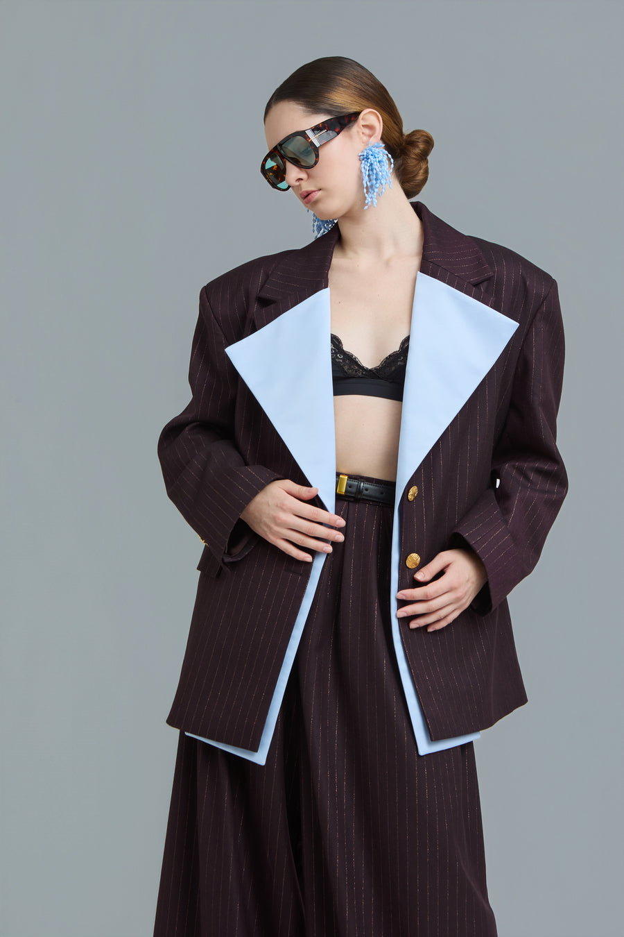 Pinstripe Oversized Blazer