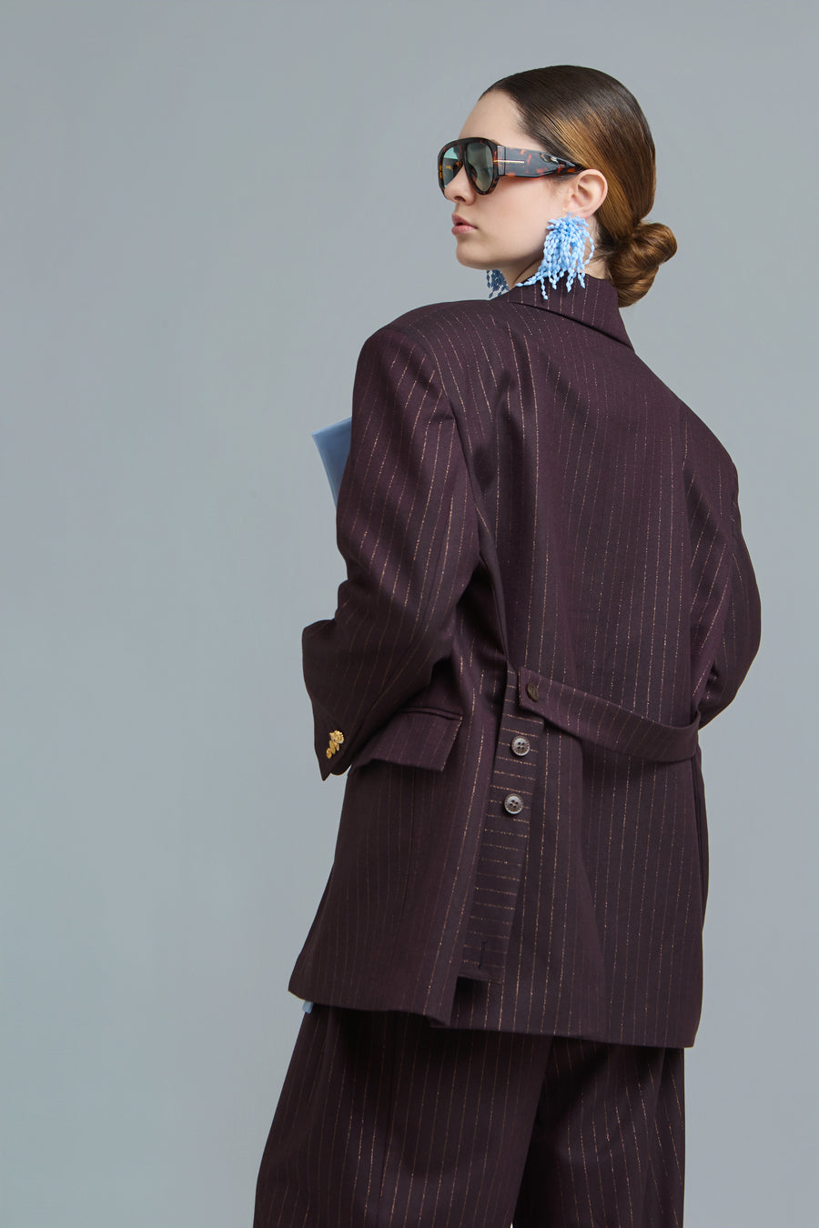 Pinstripe Oversized Blazer
