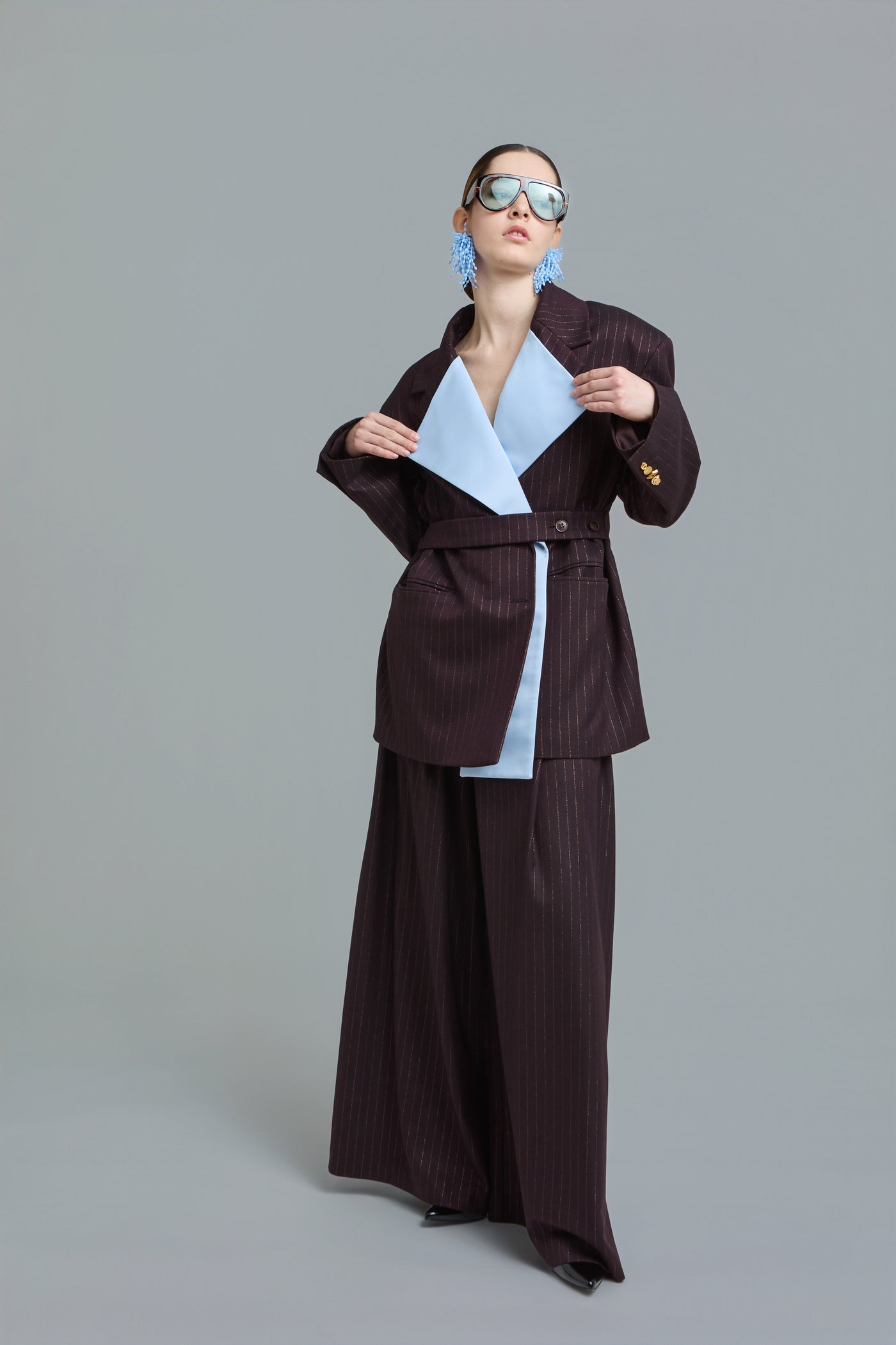 Pinstripe Oversized Blazer