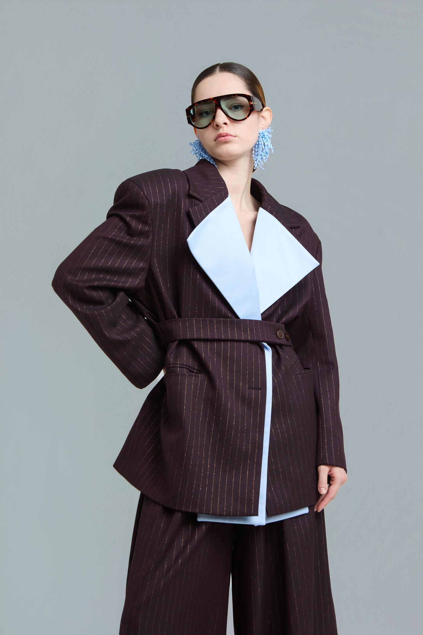Pinstripe Oversized Blazer