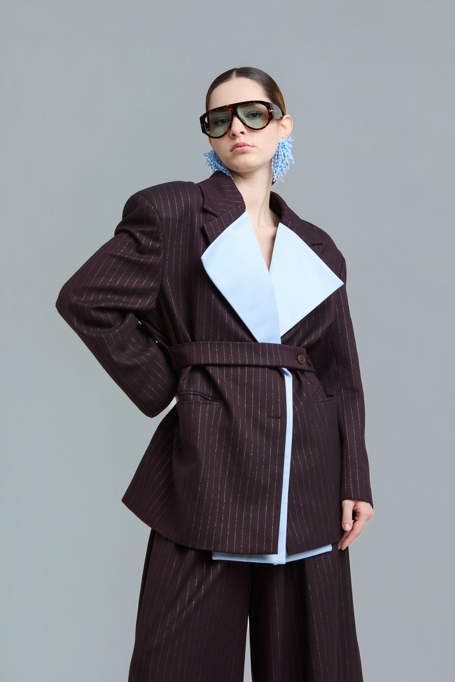 Pinstripe Oversized Blazer