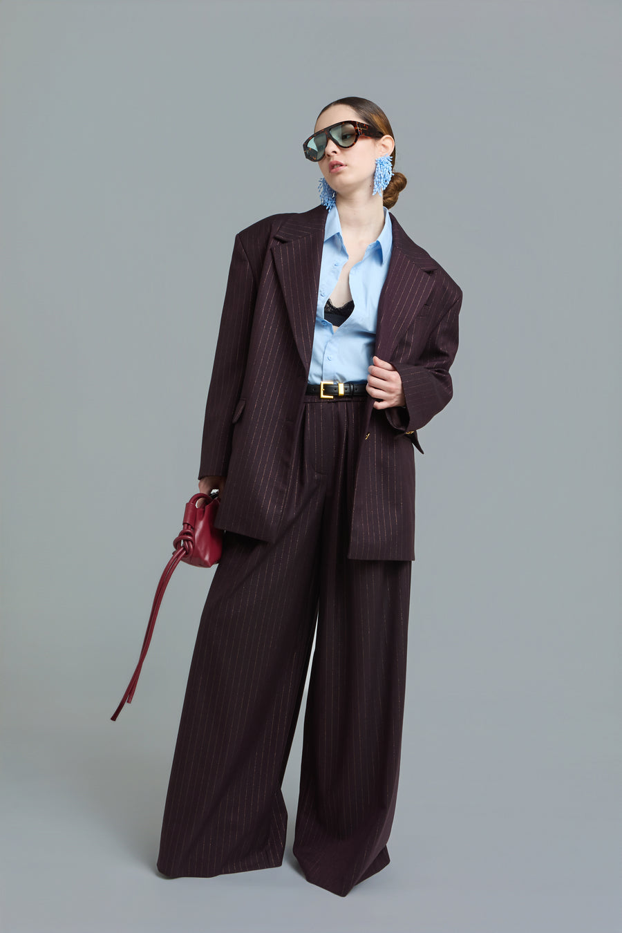 Pinstripe Oversized Blazer