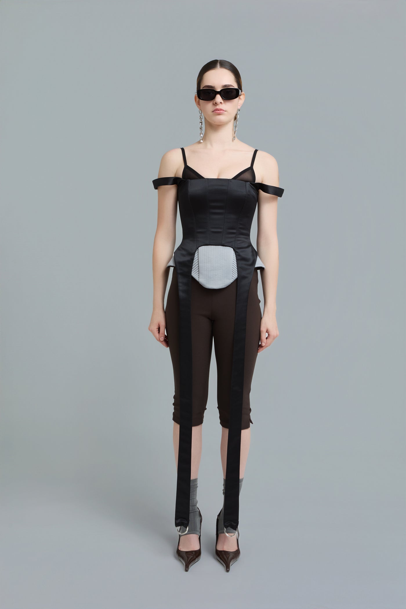Double-Strap Satin Corset Top