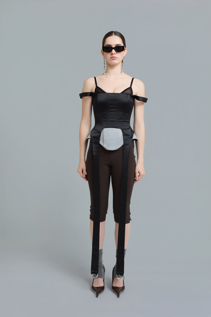 Double-Strap Satin Corset Top