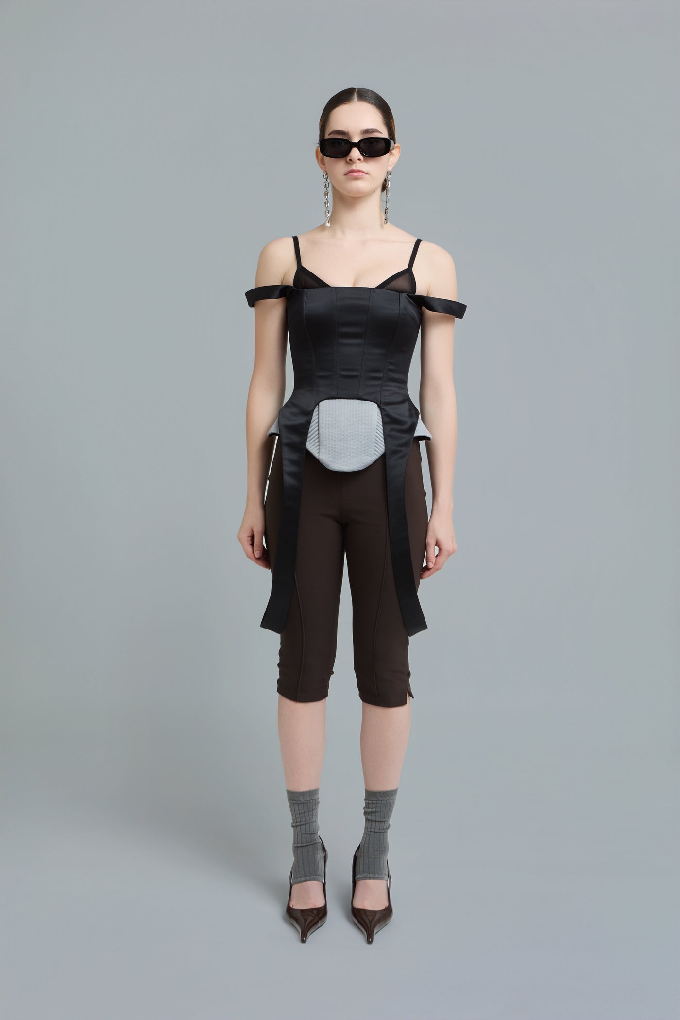 Double-Strap Satin Corset Top by Naked Doll