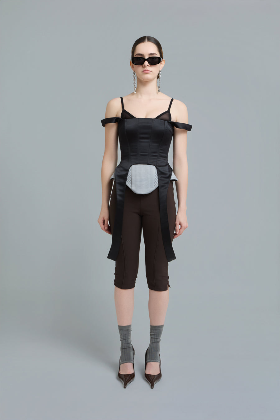 Double-Strap Satin Corset Top by Naked Doll