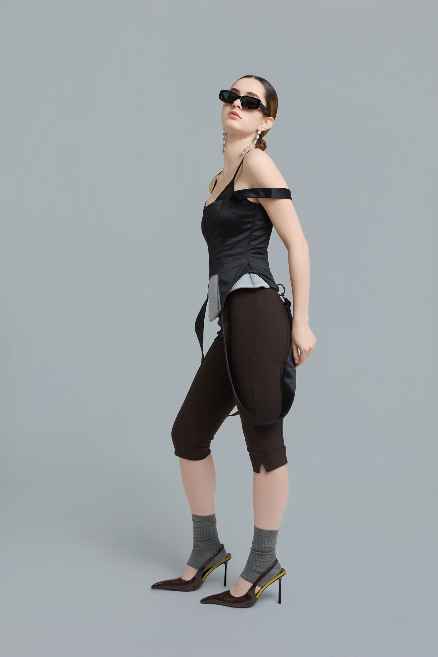 Double-Strap Satin Corset Top