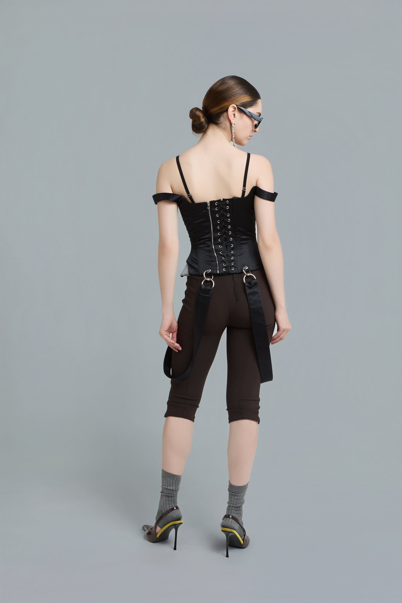 Double-Strap Satin Corset Top