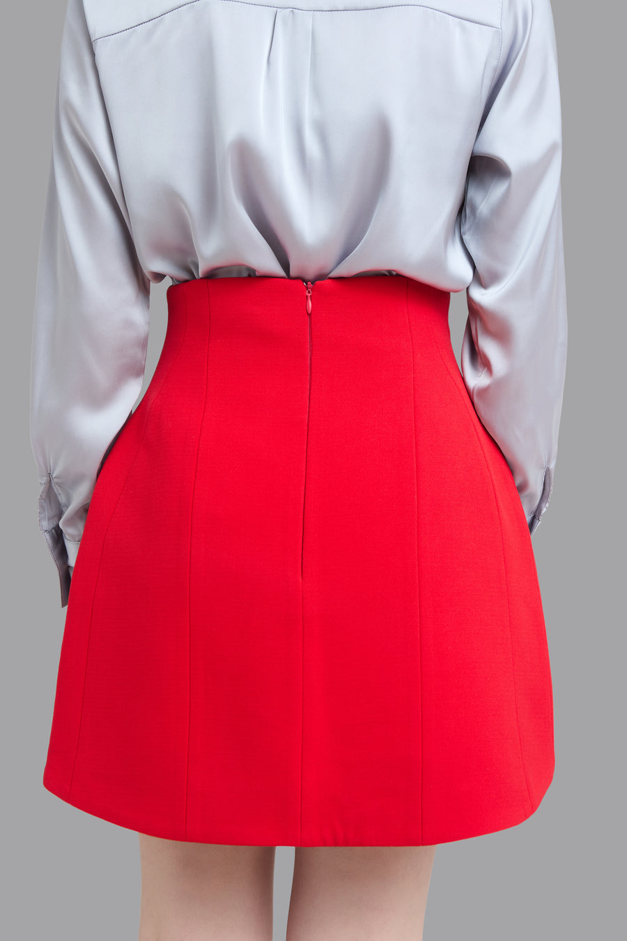Red Tailored Mini Skirt