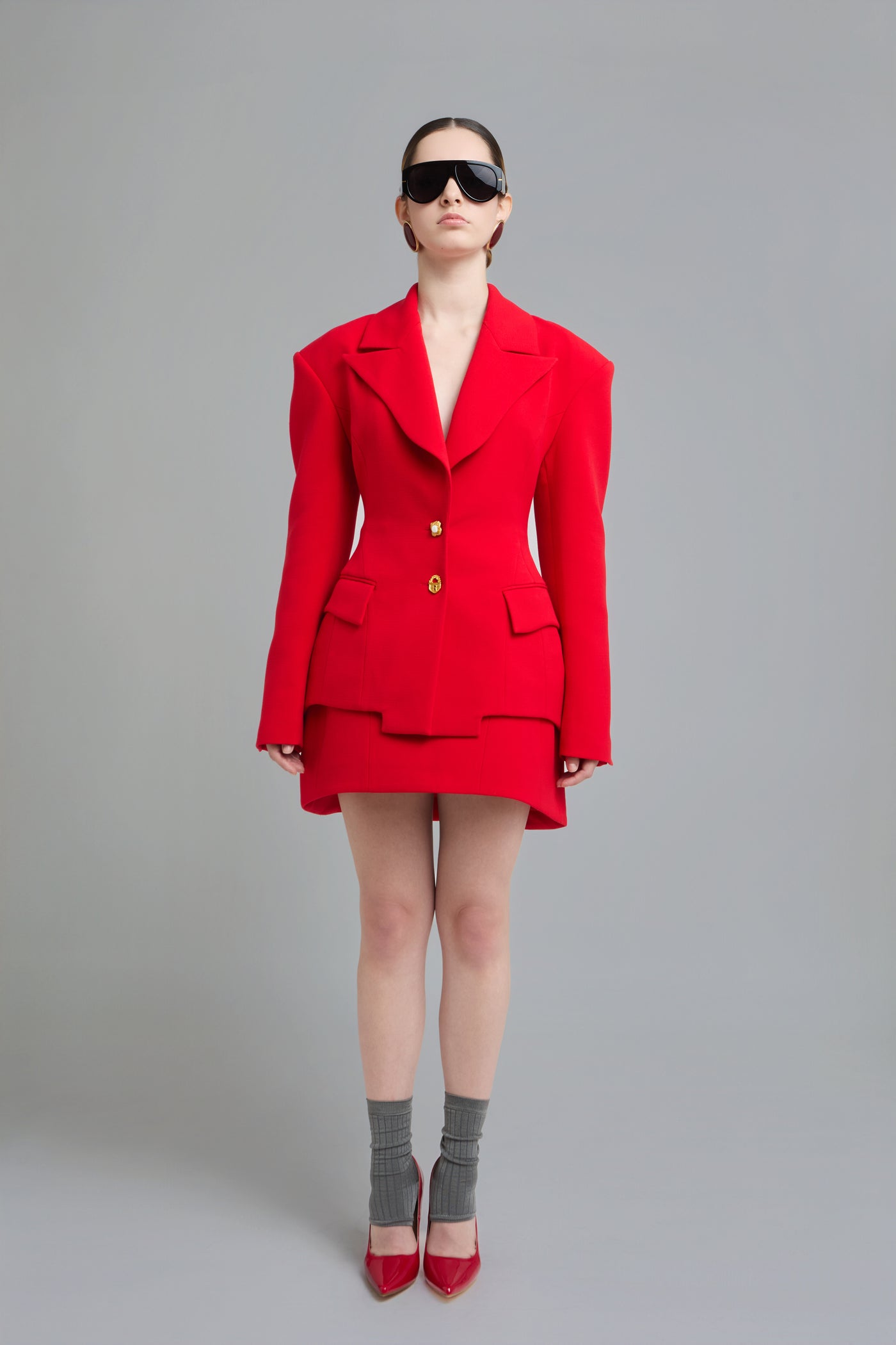 Red Tailored Blazer by Naked Doll