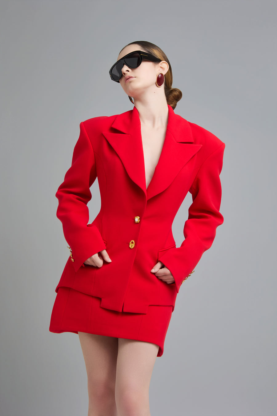 Red Tailored Blazer