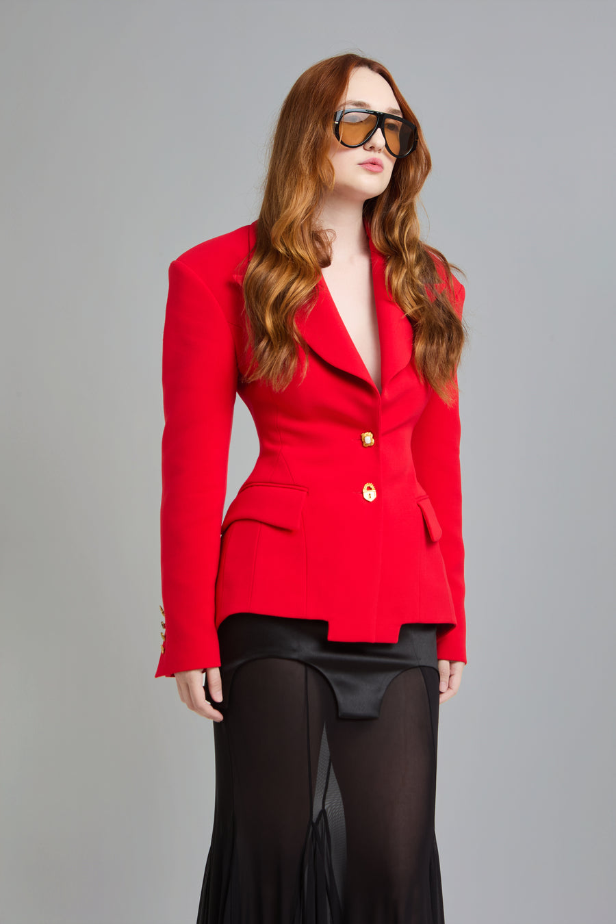 Red Tailored Blazer