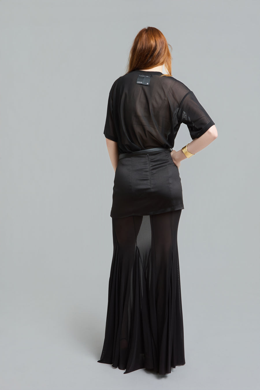 Satin & Sheer Maxi Skirt