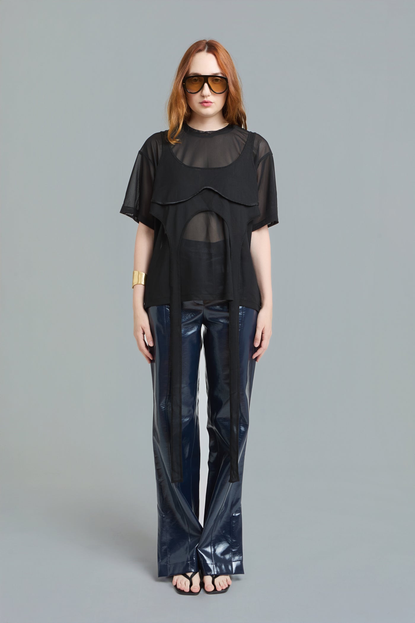 Oversized Mesh T-Shirt Set with Top by Naked Doll