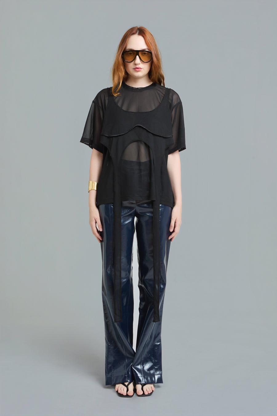 Oversized Mesh T-Shirt Set with Top by Naked Doll