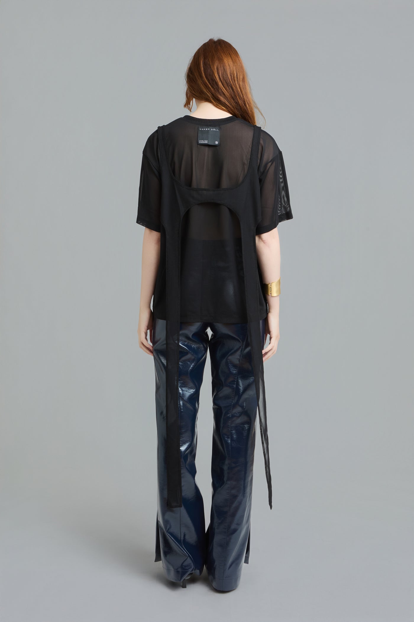 Oversized Mesh T-Shirt Set with Top