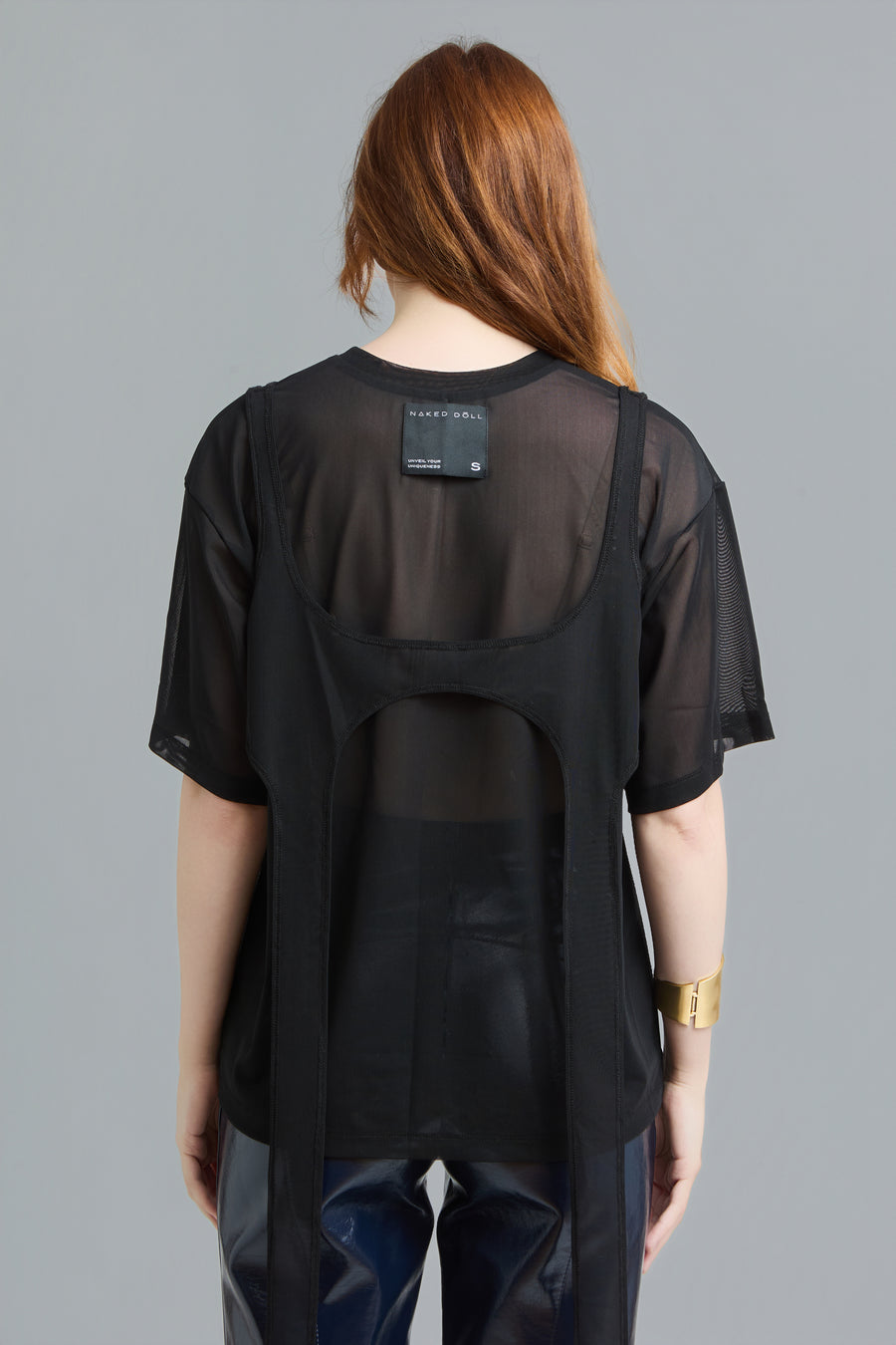 Oversized Mesh T-Shirt Set with Top