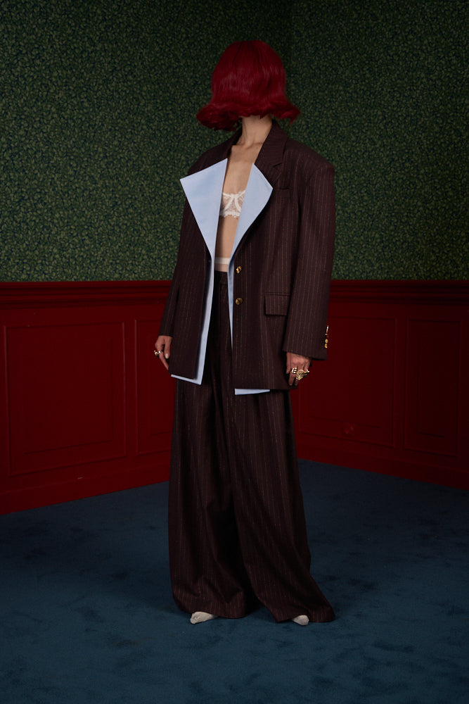 Wide Pinstripe Suit Pants "Iconic"