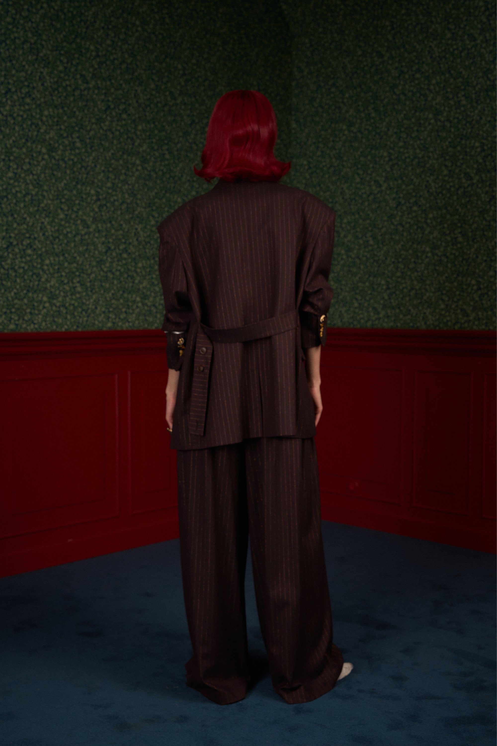 Transformable Oversized Brown Pinstripe Blazer "Iconic"