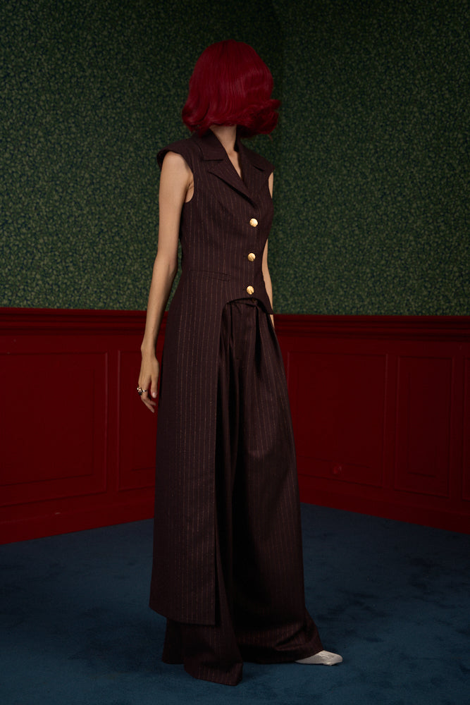 Wide Pinstripe Suit Pants "Iconic"