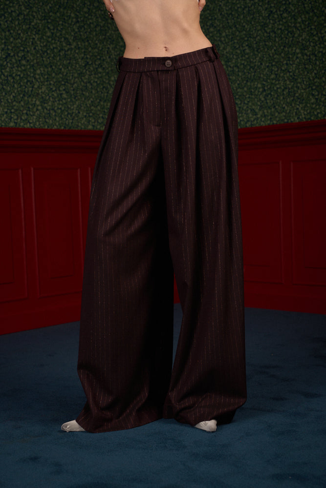 Wide Pinstripe Suit Pants "Iconic"
