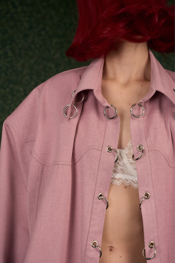 Strong-Shoulder Oversized Shirt “The Doll”