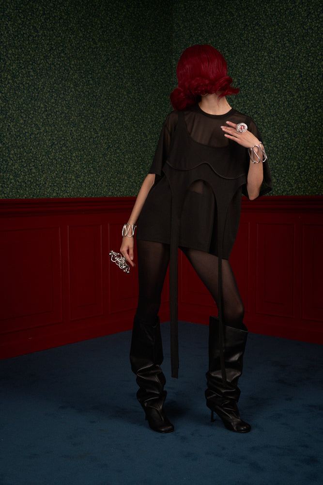 Mesh Oversized T-Shirt & Top Set “The Fearless One”