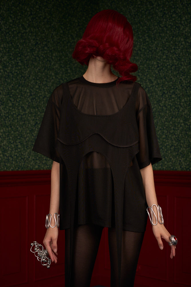 Mesh Oversized T-Shirt & Top Set “The Fearless One”