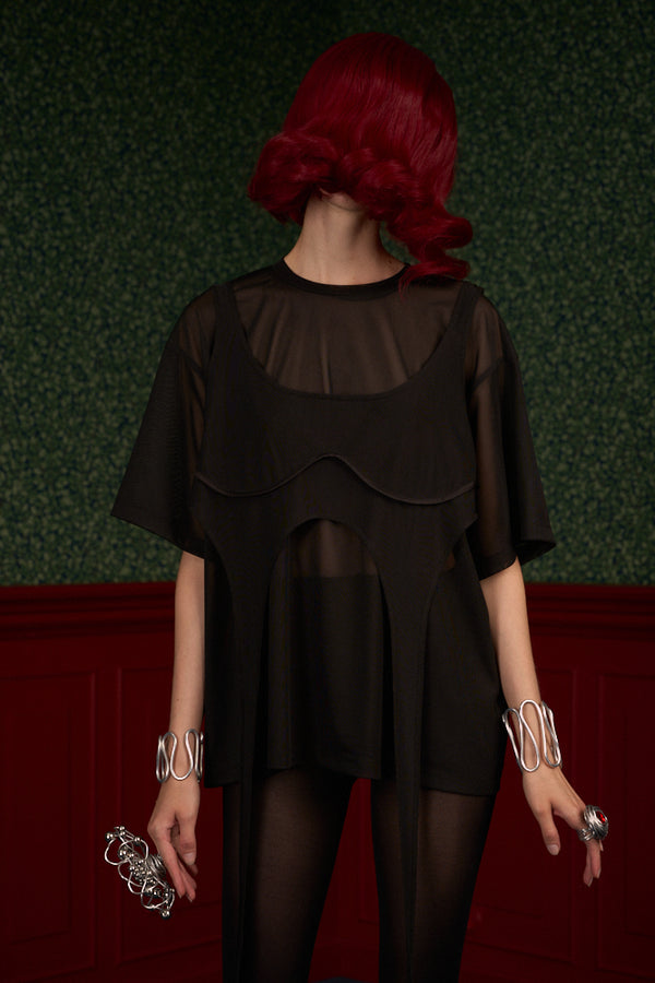 Mesh Oversized T-Shirt & Top Set “The Fearless One”