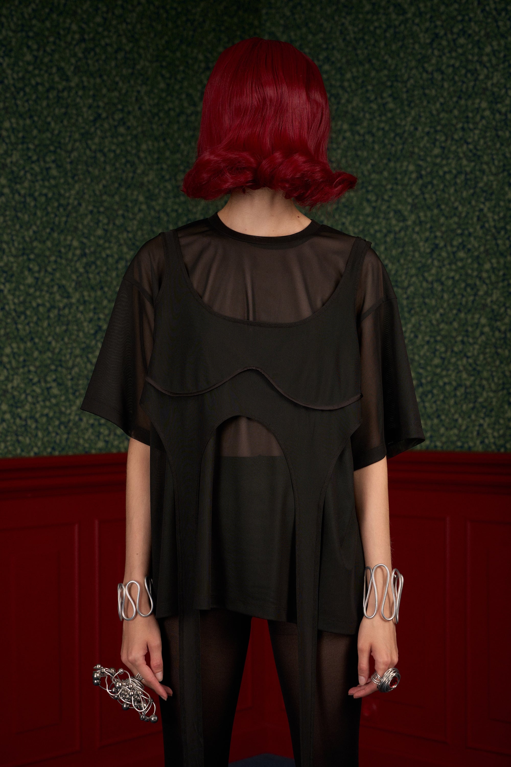 The Sheer Mesh Set: Oversized T-Shirt + Bra