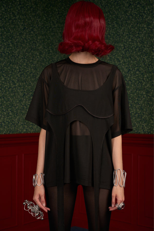 Mesh Oversized T-Shirt & Top Set “The Fearless One”