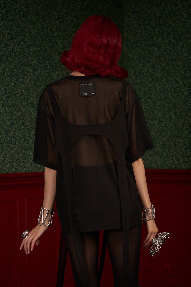 Mesh Oversized T-Shirt & Top Set “The Fearless One”