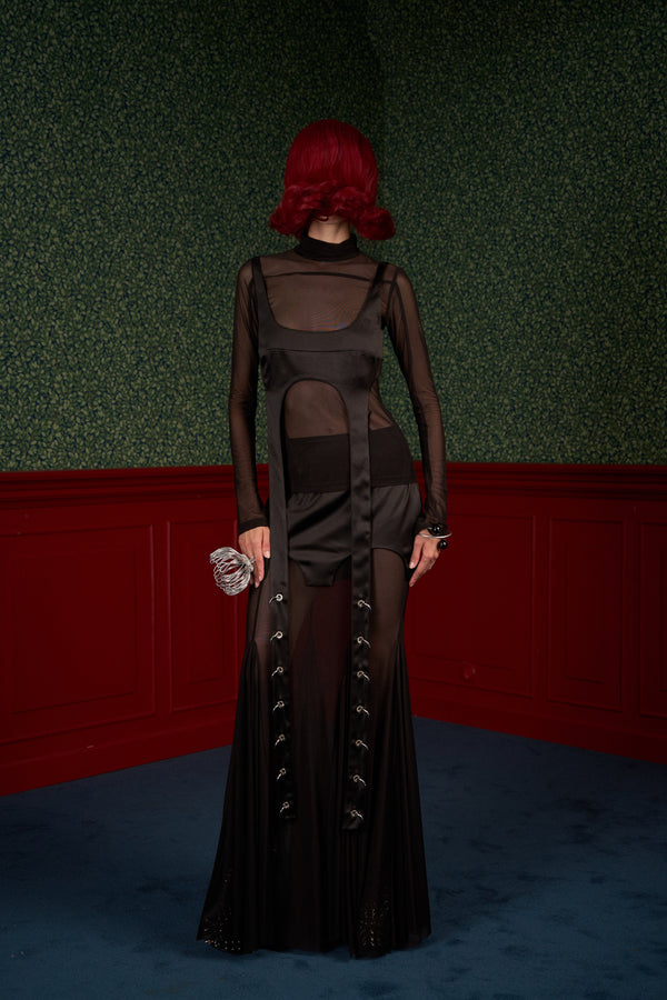 The Queen 2-Piece Set: Turtleneck & Satin Top