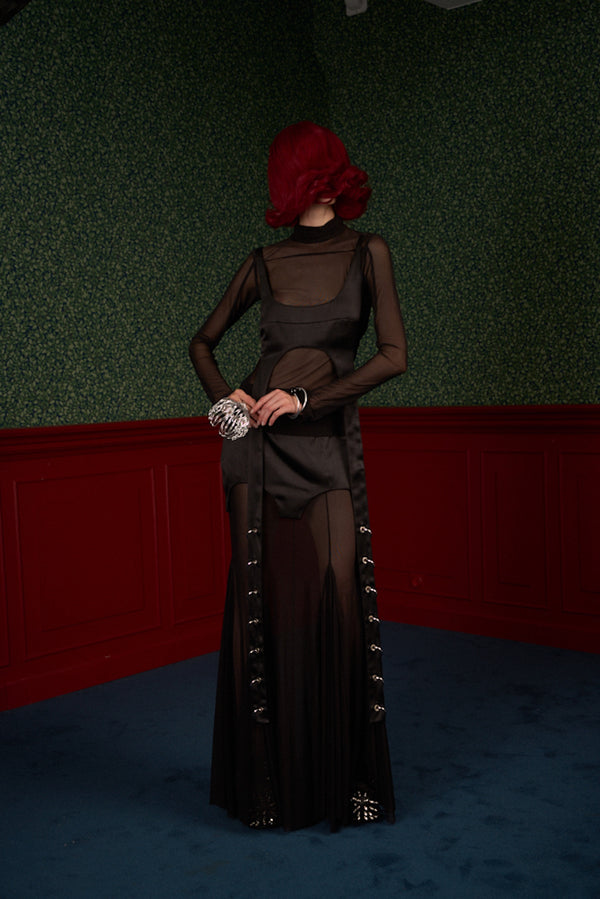 The Queen 2-Piece Set: Turtleneck & Satin Top