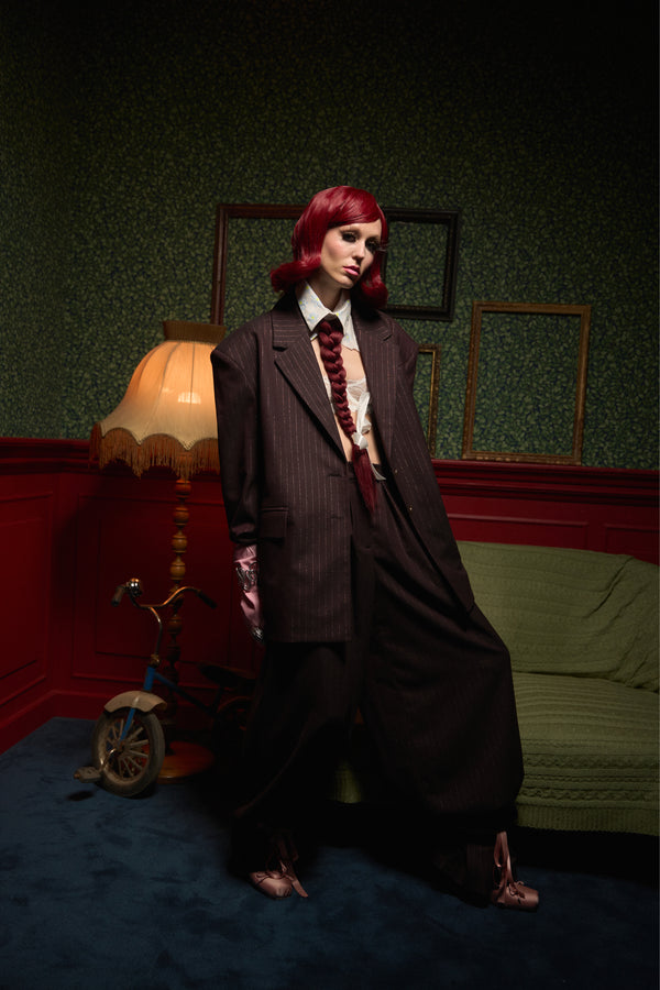 Wide Pinstripe Suit Pants "Iconic"