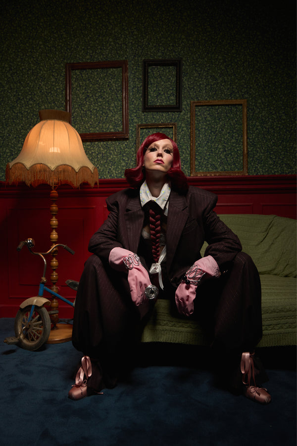 Wide Pinstripe Suit Pants "Iconic"